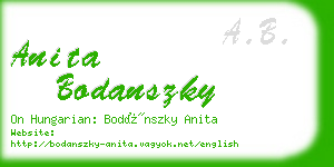 anita bodanszky business card